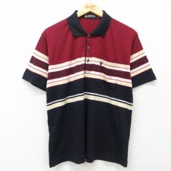 L★古着 プレイボーイ PLAY BOY 半袖 ポロ シャツ メンズ 00年代 00s ワンポイントロゴ 濃紺他 ネイビー 25may29 中古 トップス
