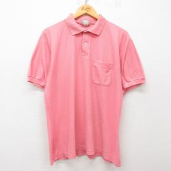 【50%OFF】XL★古着 半袖 ポロ シャツ メンズ 90年代 90s 鹿の子 USA製 ピンク 25may29 中古 トップス