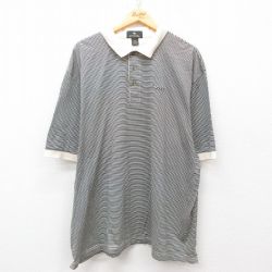 【50%OFF】XL★古着 半袖 ポロ シャツ メンズ 00年代 00s クレオラ 大きいサイズ コットン 白他 ホワイト ボーダー 25may29 中古 トップス
