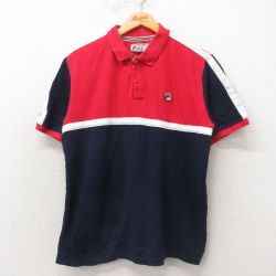 フィラ 半袖ポロシャツ ネイビー L | 古着