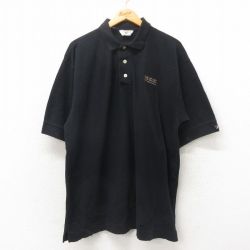 【50%OFF】XL★古着 半袖 ポロ シャツ メンズ 00年代 00s HEWLETT 鹿の子 大きいサイズ コットン 黒 ブラック 25may31 中古 トップス
