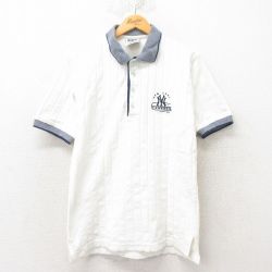 M★古着 リー Lee 半袖 ポロ シャツ メンズ 00年代 00s MLB ニューヨークヤンキース コットン 白 ホワイト メジャーリーグ ベースボール 野球 25jun02 中古 トップス