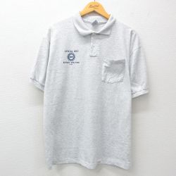 【50%OFF】XL★古着 半袖 ポロ シャツ メンズ 90年代 90s UAW 大きいサイズ USA製 薄グレー 霜降り 25jun05 中古 トップス