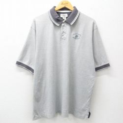 XL★古着 半袖 ポロ シャツ メンズ 90年代 90s PSU 鹿の子 大きいサイズ コットン グレー 霜降り他 25jun05 中古 トップス