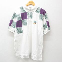 【50%OFF】XL★古着 半袖 ポロ シャツ メンズ 90年代 90s テニス コットン 白他 ホワイト 25jun05 中古 トップス