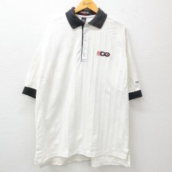【50%OFF】XL★古着 半袖 ポロ シャツ メンズ GRIFFITH ENERGY 大きいサイズ ロング丈 コットン 白他 ホワイト 25jun05 中古 トップス