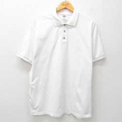L★古着 ジャージーズ 半袖 ポロ シャツ メンズ 00年代 00s コットン 白 ホワイト 25jun05 中古 トップス