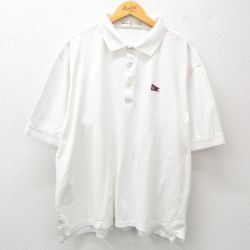 XL★古着 半袖 ポロ シャツ メンズ 00年代 00s 鹿の子 大きいサイズ コットン 白 ホワイト 25jun05 中古 トップス