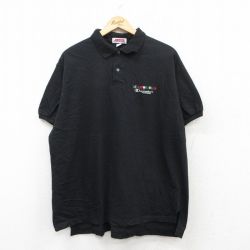 XL★古着 ジャージーズ 半袖 ポロ シャツ メンズ 90年代 90s TEAMWORK チャンピオン 大きいサイズ コットン USA製 黒 ブラック 【spe】 25jun05 中古 トップス