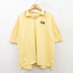 XL★古着 半袖 ポロ シャツ メンズ 00年代 00s CRIFFITH ENERGY 鹿の子 大きいサイズ 黄他 イエロー 25jun05 中古 トップス