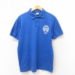 90s 半袖ポロシャツ CAMP ブルー L | 古着