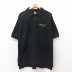 XL★古着 フルーツオブザルーム 半袖 ポロ シャツ メンズ 00年代 00s MOUNTGAY 鹿の子 コットン 黒 ブラック 25jun05 中古 トップス