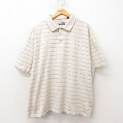 XL★古着 グランドスラム 半袖 ポロ シャツ メンズ 大きいサイズ コットン 薄ベージュ カーキ 25jun06 中古 トップス