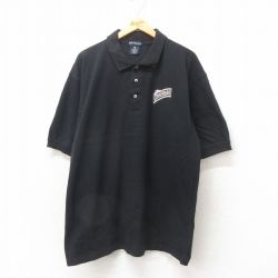 XL★古着 半袖 ポロ シャツ メンズ COINTREAU 鹿の子 大きいサイズ コットン 黒 ブラック 25jun06 中古 トップス