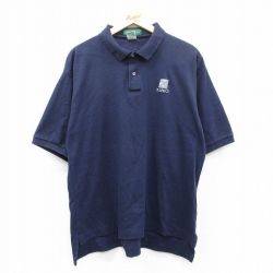 【50%OFF】XL★古着 半袖 ポロ シャツ メンズ 90年代 90s XIONICS 大きいサイズ コットン 紺 ネイビー 25jun06 中古 トップス