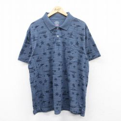 セントジョンズベイ 半袖ポロシャツ フラミンゴ ネイビー XL | 古着