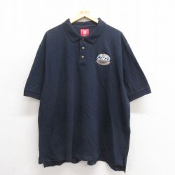 XL★古着 半袖 ポロ シャツ メンズ 00年代 00s NFL 鹿の子 紺 ネイビー アメフト スーパーボウル 25jun17 中古 トップス
