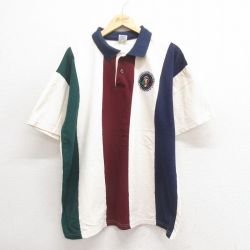 XL★古着 半袖 ポロ シャツ メンズ 90年代 90s ワシントンDC 鹿の子 USA製 薄ベージュ他 カーキ 25jun17 中古 トップス