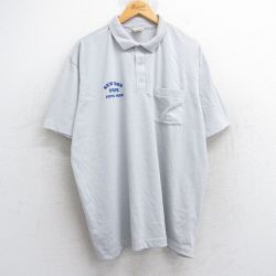 【50%OFF】XL★古着 半袖 ポロ シャツ メンズ 90年代 90s ニューヨーク 大きいサイズ USA製 グレー 25jun20 中古 トップス