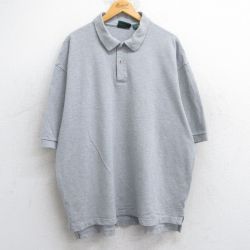 XL★古着 半袖 ポロ シャツ メンズ 鹿の子 大きいサイズ コットン グレー 25jun20 中古 トップス