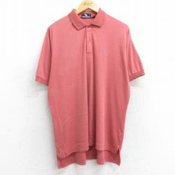 XL★古着 半袖 ポロ シャツ メンズ 90年代 90s ワンポイントロゴ 大きいサイズ 茶系 ブラウン 25jun20 中古 トップス