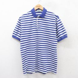 IZOD 90s 半袖ポロシャツ ボーダー ブルー L | 古着