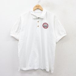 XL★古着 半袖 ポロ シャツ メンズ 00年代 00s NITRO 鹿の子 白 ホワイト 25jun30 中古 トップス