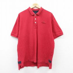 XL★古着 オービス ORVIS 半袖 ポロ シャツ メンズ ワンポイントロゴ 鹿の子 大きいサイズ コットン 赤 レッド 25jun30 中古 トップス