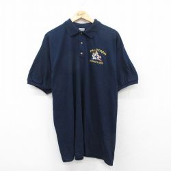 00s 半袖ポロシャツ レスリング ネイビー XL | 古着