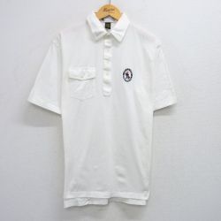 L★古着 半袖 ポロ シャツ メンズ 90年代 90s USオープン ゴルフ コットン 白 ホワイト 25jun30 中古 トップス