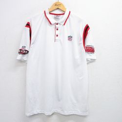 【50%OFF】XL★古着 半袖 ポロ シャツ メンズ NFL HSPD 大きいサイズ 白他 ホワイト アメフト スーパーボウル 25jun30 中古 トップス