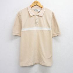 【50%OFF】XL★古着 半袖 ポロ シャツ メンズ 鹿の子 コットン ベージュ他 カーキ 25jun30 中古 トップス