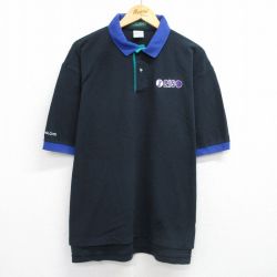 【50%OFF】XL★古着 半袖 ポロ シャツ メンズ 00年代 00s RISO 鹿の子 大きいサイズ コットン 黒他 ブラック 25jun30 中古 トップス