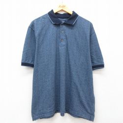 XL★古着 ピューリタン 半袖 ポロ シャツ メンズ 00年代 00s 大きいサイズ 紺系 ネイビー 25jul02 中古 トップス