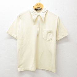 【50%OFF】ピューリタン 70s 半袖ハーフジップポロシャツ イエロー M | 古着