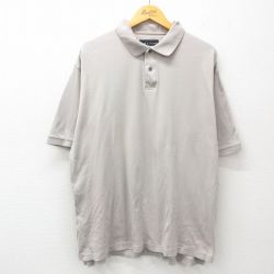 【50%OFF】XL★古着 半袖 ポロ シャツ メンズ 大きいサイズ コットン グレー 25jul02 中古 トップス