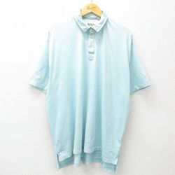 【50%OFF】XL★古着 オービス ORVIS 半袖 ポロ シャツ メンズ 大きいサイズ コットン 水色 25jul02 中古 トップス