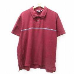 XL★古着 エアロポステール AEROPOSTALE 半袖 ポロ シャツ メンズ ワンポイントロゴ 大きいサイズ コットン エンジ 25jul02 中古 トップス