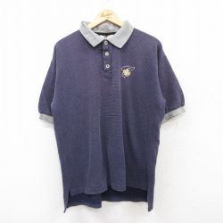 XL★古着 半袖 ポロ シャツ メンズ 90年代 90s 葉 カナダ製 紫他 パープル 25jul02 中古 トップス