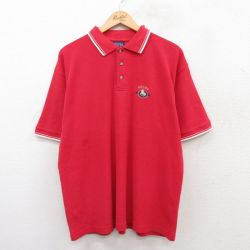 XL★古着 半袖 ポロ シャツ メンズ 90年代 90s ヨット アルパ 大きいサイズ コットン 赤他 レッド 25jul05 中古 トップス