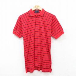 90s 半袖ポロシャツ レッドボーダー M | 古着