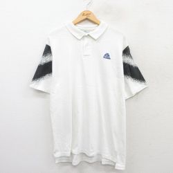 【20%OFF】XL★古着 半袖 ポロ シャツ メンズ 90年代 90s ATOMA コットン USA製 白他 ホワイト 25jul05 中古 トップス