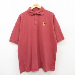 【50%OFF】XL★古着 半袖 ポロ シャツ メンズ 00年代 00s MOUNTGAY RUM 鹿の子 大きいサイズ コットン エンジ系 25jul07 中古 トップス