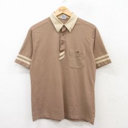 L★古着 半袖 ポロ シャツ メンズ 90年代 90s 濃ベージュ他 カーキ 25jul07 中古 トップス