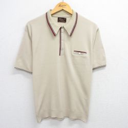 L★古着 半袖 ポロ シャツ メンズ 80年代 80s ベージュ カーキ 25jul07 中古 トップス