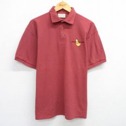 XL★古着 半袖 ポロ シャツ メンズ 00年代 00s MOUNTGAY RUM 鹿の子 コットン エンジ系 25jul07 中古 トップス