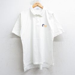 XL★古着 Crazy Shirts 半袖 ポロ シャツ メンズ 90年代 90s ペンギン アクアリウム コットン USA製 白 ホワイト 25jul09 中古 トップス
