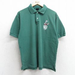 【50%OFF】XL★古着 半袖 ポロ シャツ メンズ 90年代 90s ルーニーテューンズ LOONEY TUNES バッグスバニー 鹿の子 コットン 緑 グリーン 【spe】 25jul09 中古 トップス