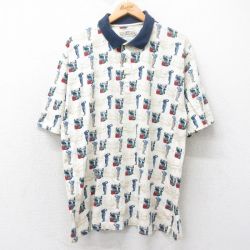 【50%OFF】XL★古着 半袖 ポロ シャツ メンズ 00年代 00s ゴルフ 大きいサイズ コットン ベージュ カーキ 25jul11 中古 トップス