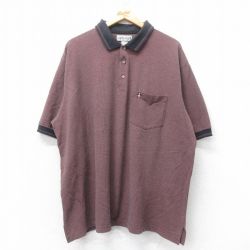 XL★古着 半袖 ポロ シャツ メンズ 大きいサイズ エンジ系他 25jul11 中古 トップス